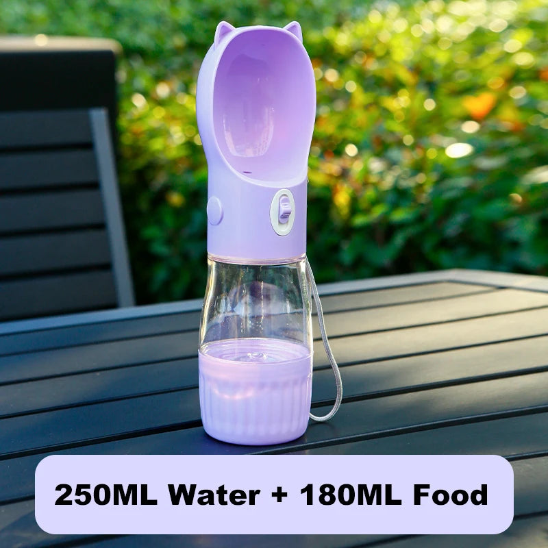 2 In 1 Multifunction Dog Water Bottle And Food Portable Outdoor Travel Drink Dispenser Feeder For Small Dogs Cat Pet Accessories