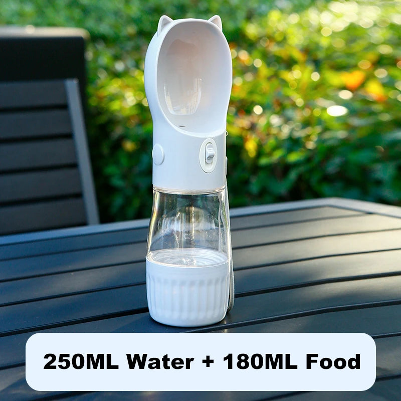 2 In 1 Multifunction Dog Water Bottle And Food Portable Outdoor Travel Drink Dispenser Feeder For Small Dogs Cat Pet Accessories