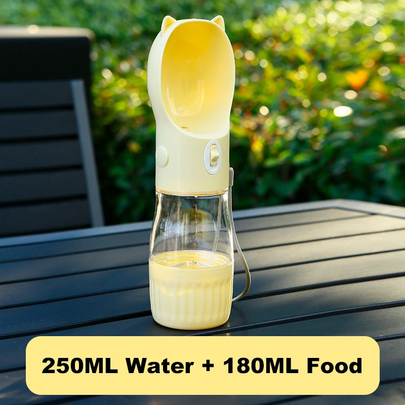 2 In 1 Multifunction Dog Water Bottle And Food Portable Outdoor Travel Drink Dispenser Feeder For Small Dogs Cat Pet Accessories