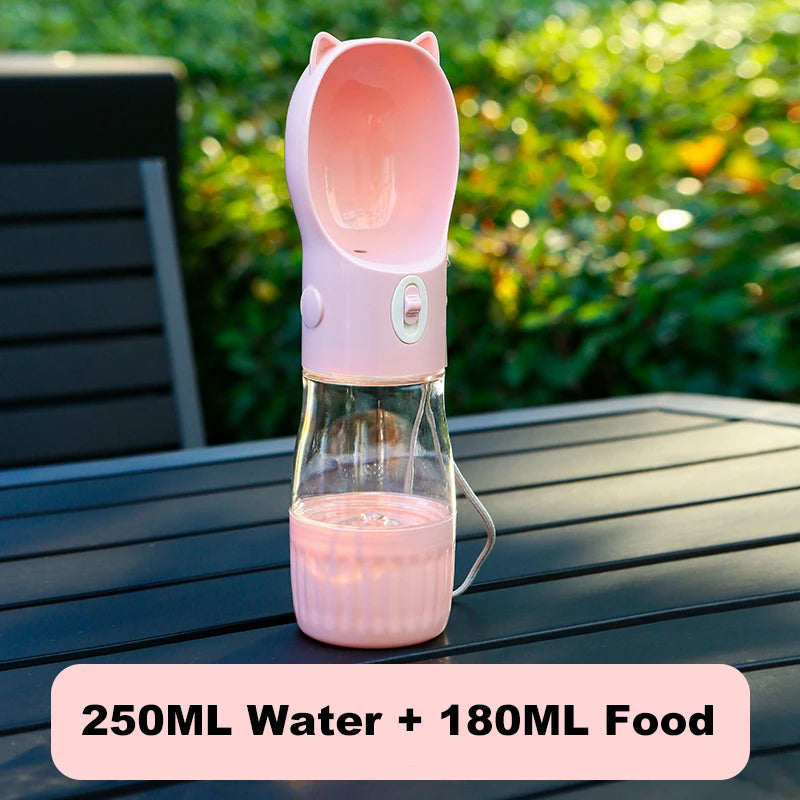 2 In 1 Multifunction Dog Water Bottle And Food Portable Outdoor Travel Drink Dispenser Feeder For Small Dogs Cat Pet Accessories