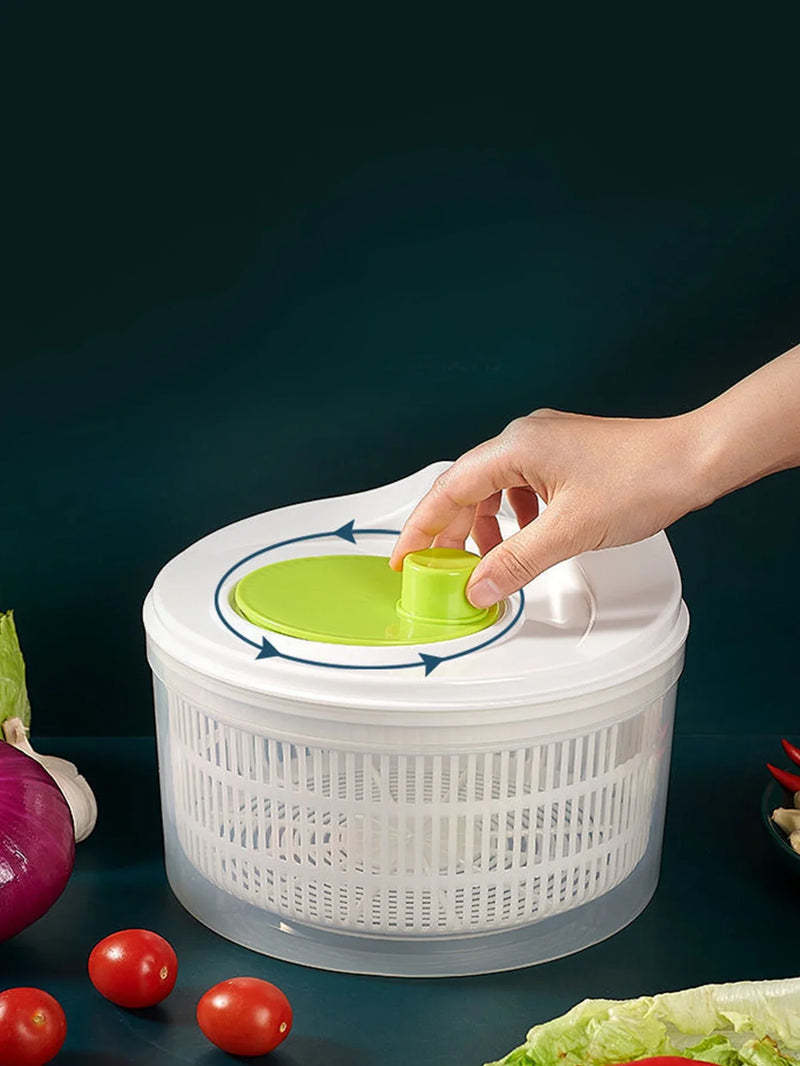 Household Vegetable Dehydrator Creative Manual Water Salad Spinner Fruit Drain Basket Dryer Hand Crank Kitchen Household Gadget